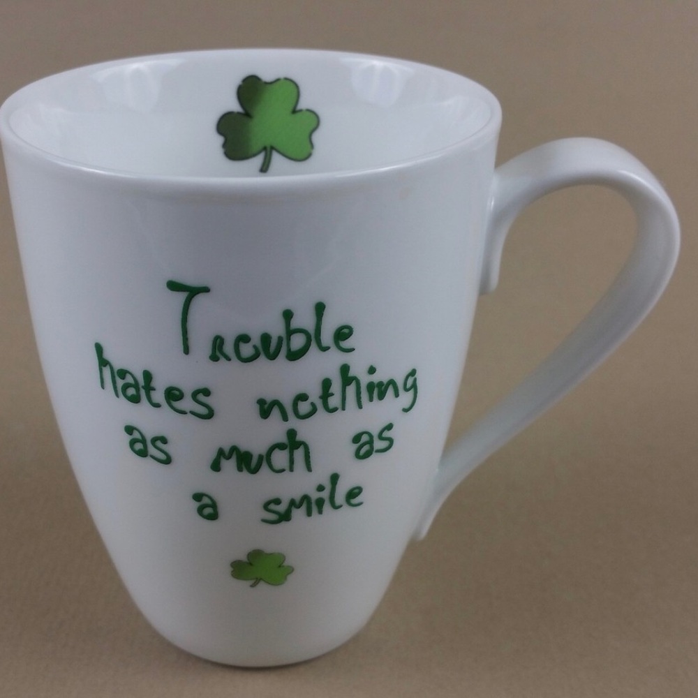 blarney irish coffee mug cup leprechaun shamrock porcelain (set of 4) - Picture 3 of 10